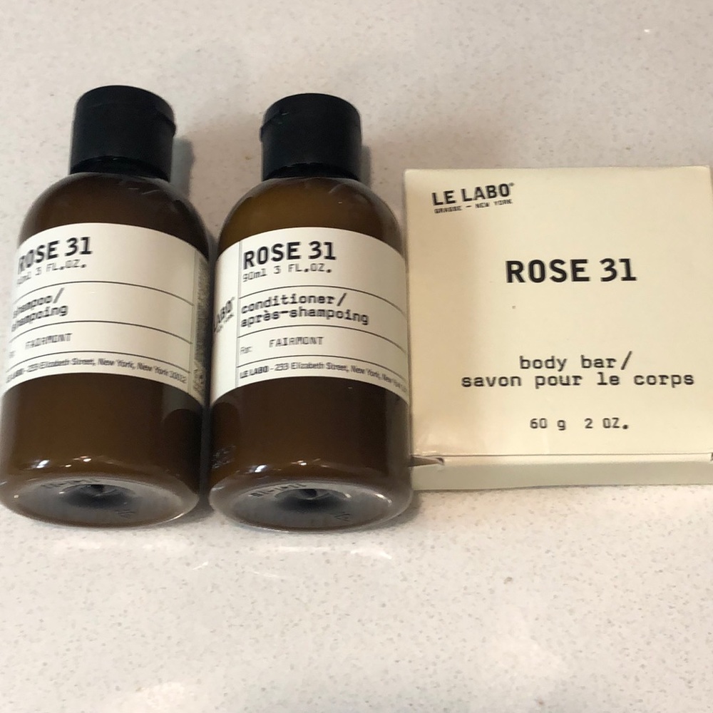 Le labo shampoo, conditioner,  and body bar